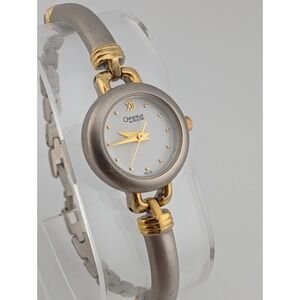 Caravelle Bulova Watch Women 20mm Case 7.25" Silver/Gold Band 45L06- New Battery